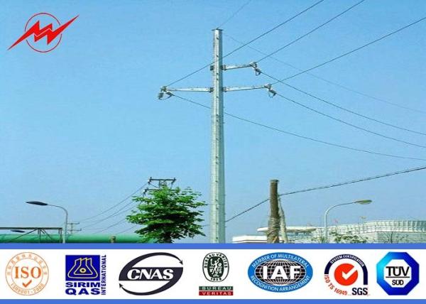 Medium Voltage 35M Hot Dip Galvanized Steel Utility Pole 1 - 30 mm Thickness