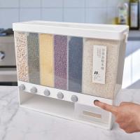 Boîte de rangement en plastique de céréale de 6 grilles pour la nourriture de cuisine