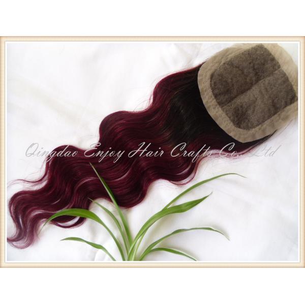 Silk top closure 4''x4'' peruvian virgin hair natural color /99j,body wave 10''-24''