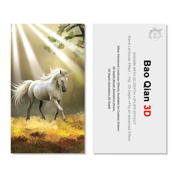 da aleta Lenticular do cartão 3D efeito em mudança 3D da espessura 89x68mm de 0.6mm