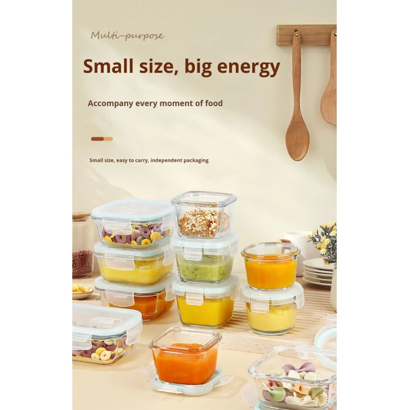Hot Selling Steamable Microwave Safe Glass Food Container Sustainable Fresh-Keeping Lunch Box with Lid for Kitchen Use