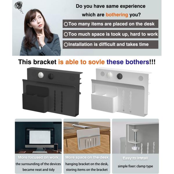 Металлический держатель с креплением на рабочем столе для организации шнура под рабочим столом