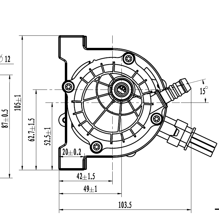 60 Watts Liquid Cooled Supercharging Station Coolant Circulation Pump 6 Bar 24V