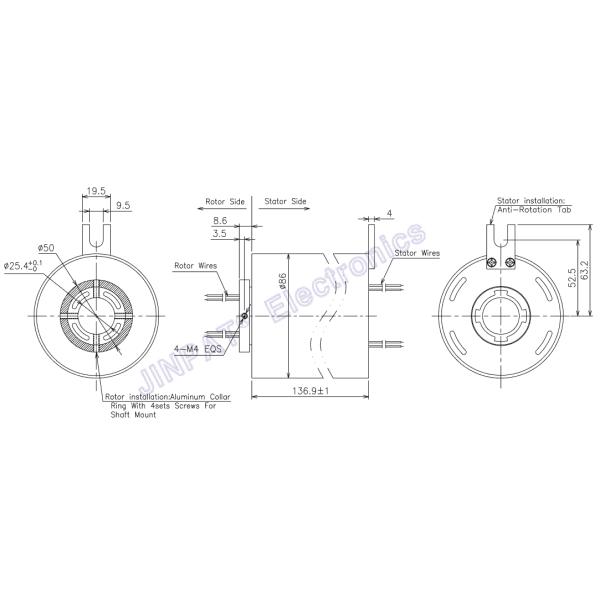 Внутренний диаметр 25.4mm через снабжение жилищем сплава алюминия кольца выскальзывания скважины