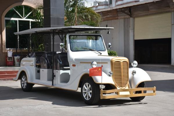 High End Retro Electric Sightseeing Bus 11 Passenger Golf Carts With Bumper