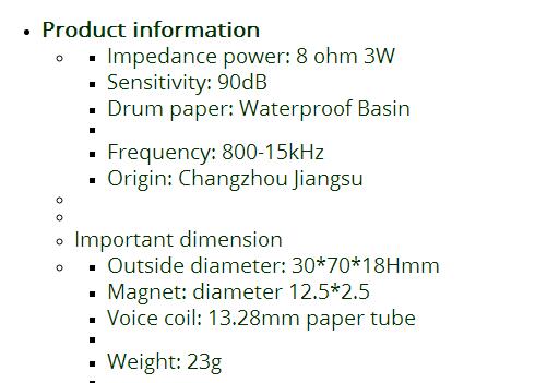 Speaker manufacturers LS3070N-9F 8 Ohm 3W sensitivity 90dB rectangular transparent waterproof speaker