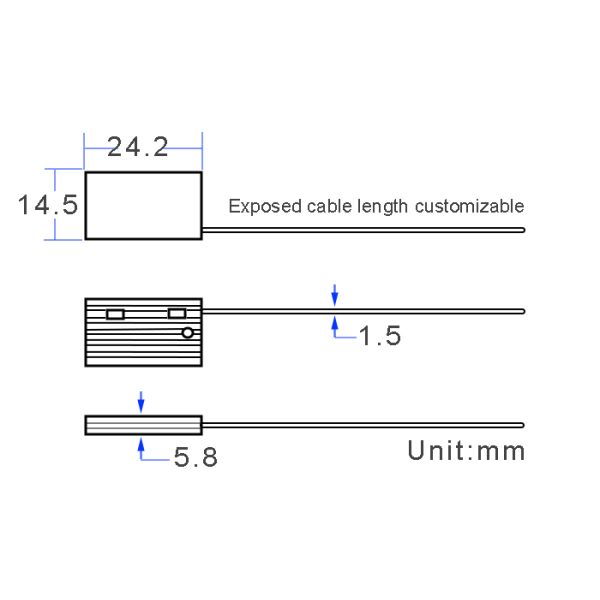 1.5mm Diameter Wire Mini Pull Tight Cable Seal with 1.96 KN Tensile Strength for Logistics Security