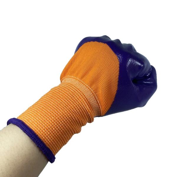 Фабричная цена оптом водонепроницаемая устойчивая к износу Красная полиэстерная раковина Нитрил покрытый безопасность перчаток