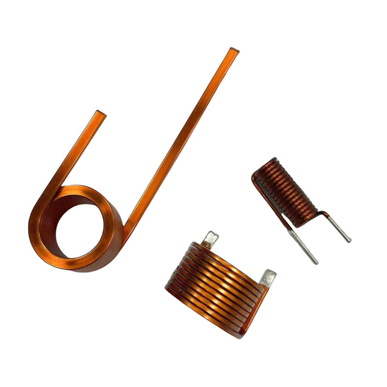 Enameled Flat Copper Wire Air Core Coil Magnetic Inductor with 50KHz ~ 500KHz Frequency Range and Customized Winding