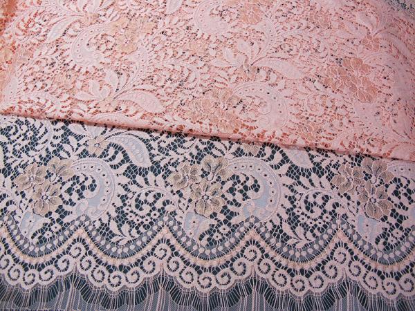 Elegant Orange Cotton Nylon Rayon Wedding Dresses Lace Fabric No-Elastic