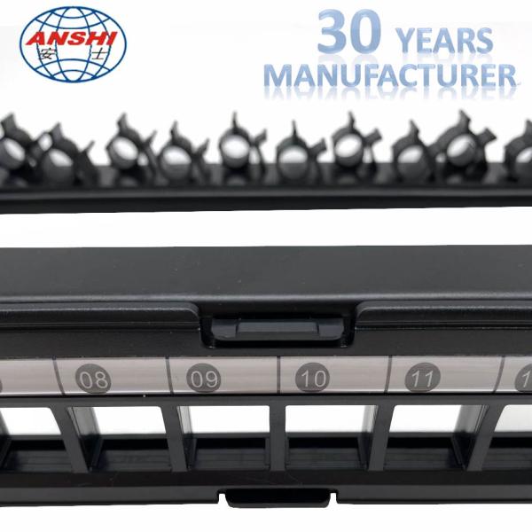 1u Cat6 24 Port Modular Type Utp Patch Panel With Rear Cable Management