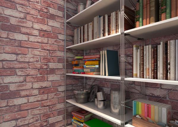 3D Vinyl Brick Effect Wallpaper For Bedroom / Coffee Shop , Removable Brick Wallpaper