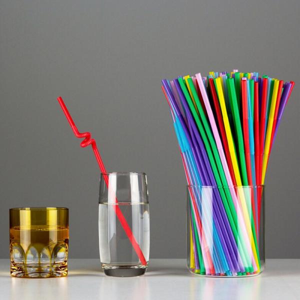 Colorful / Black Coffee Straws , Wedding Party Disposable Plastic Straws