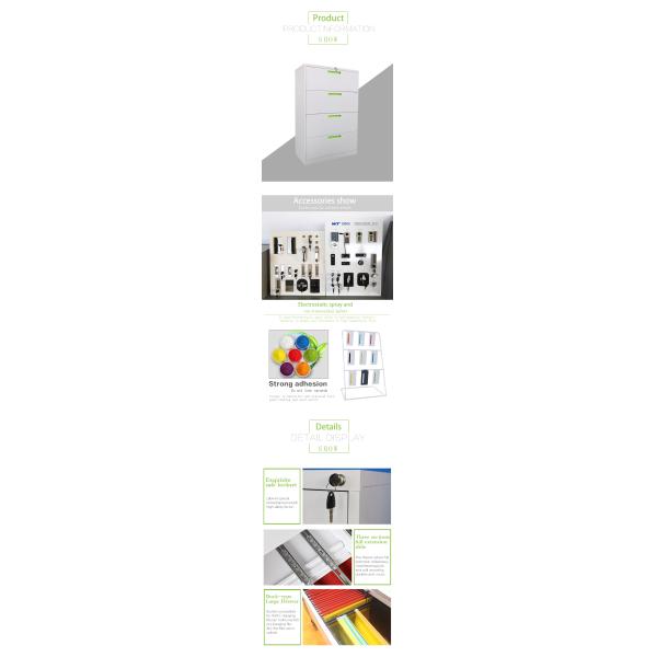 Картотеки офиса холоднокатаной стали боковые с дизайном 4 ящиков современным