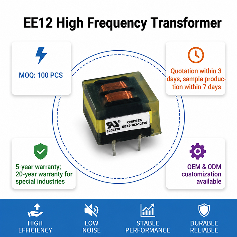 EE12 Low Profile Efficient Pulse Transformers Custom Gate Drive Power Design