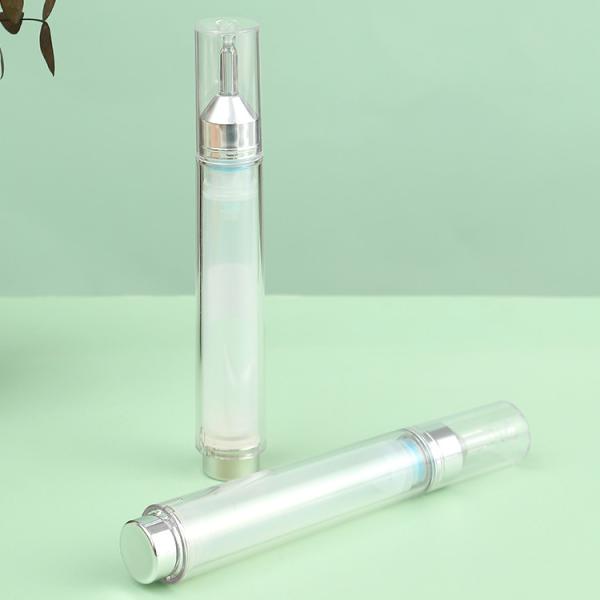 Silver Luxury Plastic Syringe Airless Bottle 5ml10ml 15ml for Empty Airless Cosmetic Dispenser