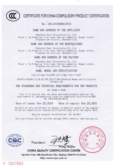 Настоящие плавкие патроны 13a защиты BS1362 расклассифицировали сертификат напряжения тока ASTA