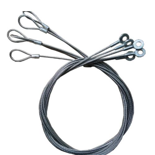 Stainless Steel Cable Lanyard Plastic Coated With Loop And Eyelet Terminal Ends