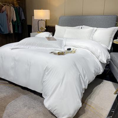 100% de algodão branco lençol de cama conjunto para cinco Star Hotel