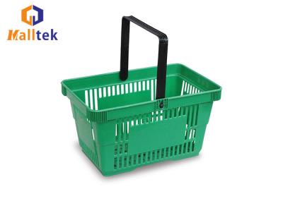 Equipamento plástico do supermercado das cestas grandes verdes do mantimento da capacidade com logotipo