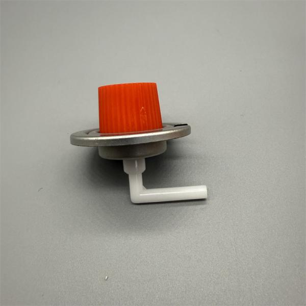 Compact plastic gas canister valve for emergency kits with child-resistant cap