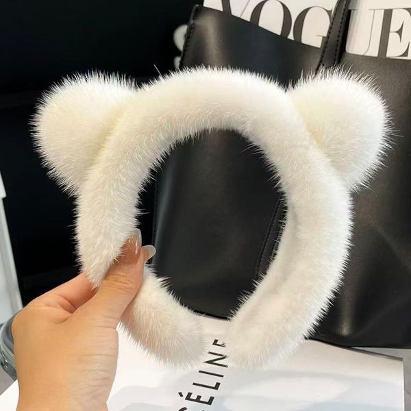Fuzzy Bear Ear Faux Fur Headband