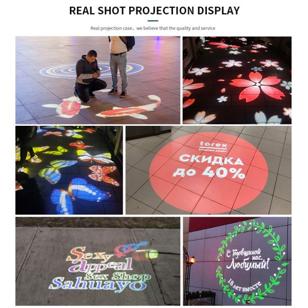 Outdoor Advertising Lights Black and White Gobo Logo Projector for Sidewalk