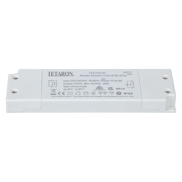 20W Led Driver Constant Voltage, Led Driver 12v Selv Ip44 With SAA Certificate