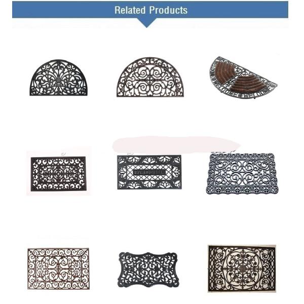 Paint Coating Entrance Half Moon Door Mats Outdoor Wrought Iron Welcome Mat