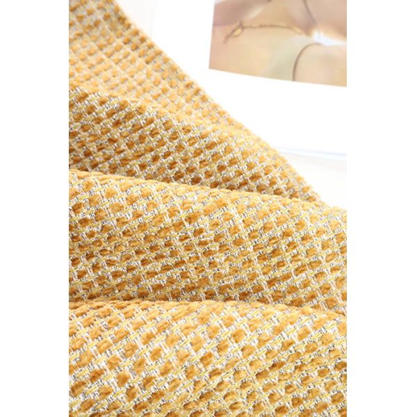 Multi-tonal 3D Plaid-textured Pattern Chenille Fabric For Sofa