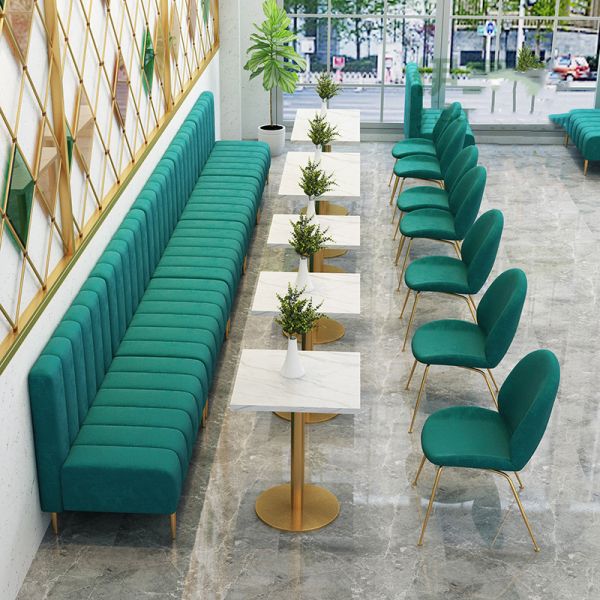 Custom Made Banquette Seating Furniture PU Restaurant Booth Seating Soft Sofa Bench