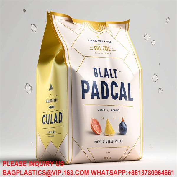 Custom Flat Bottom Whey Protein Powder Packaging Bags Zipper Eco Friendly Stand Up Pouch