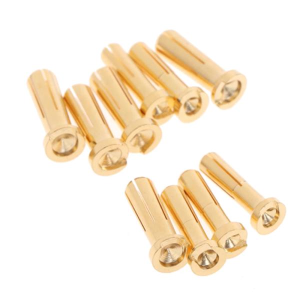 4/5mm bala banana plug conector macho fêmea banhado a ouro para peça de bateria RC