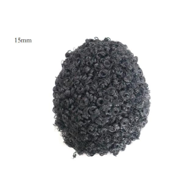 4mm 6mm 8mm 10mm 12mm 15mm Small Curl Afro Toupee for Black Men with Poly Skin Base 100% Human Hair