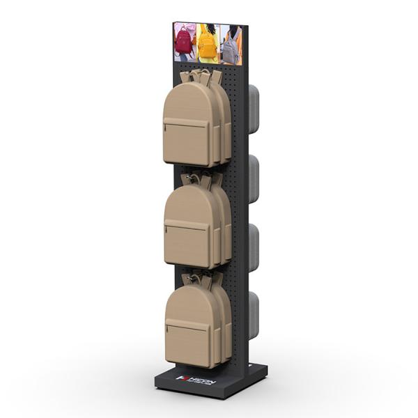 Floor Backpack Rack Custom 2-way Metal Bag Display Stand For Shop