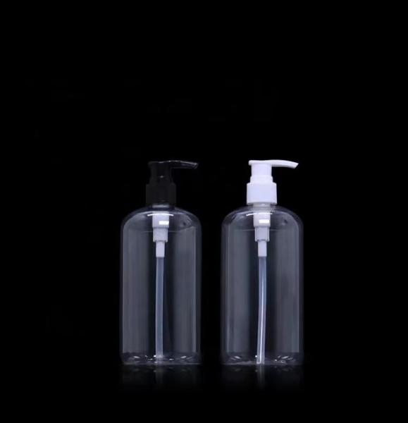 Cosmetic Plastic Lotion Pump Bottle For Shampoo 100ml 250ml 500ml Transparent