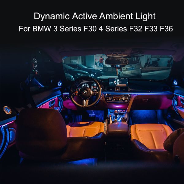 CF Smart RGB Ambient Light System for BMW F30 F32 F33 F36 - Vehicle-Specific Design with 12V DC Seven Piece Set