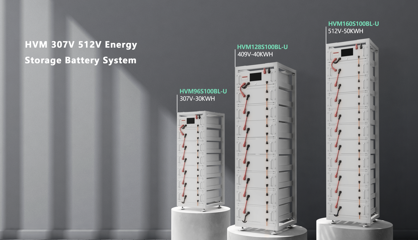Four Modules 204.8V100Ah High Voltage Rack Stacked Installation LiFePO4 Phosphate Lithium Iron Solar Storage Batteries for Home