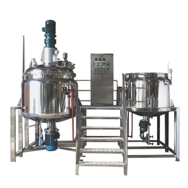 Factory Price Double Cylinder Hydraulic Lift 5L-20000L Cosmetic Production Line Vacuum Emulsifier Machine