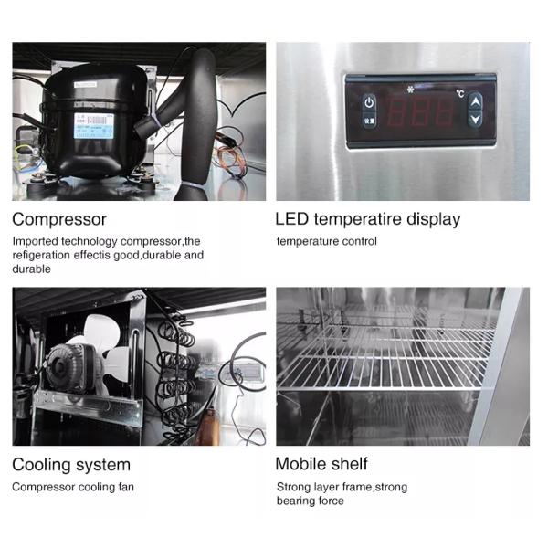 2 Door Glass Display Freezer Countertop Freezer With Glass Door