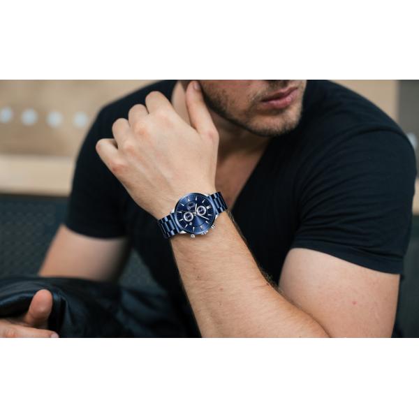 Задняя часть PVD нержавеющей стали дозора Японии Movt людей покрыла наручные часы календаря