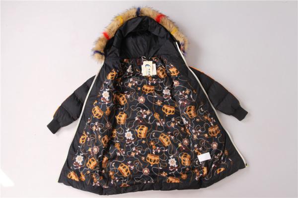 Junior Girls longline coats, Children's longline jacket, Hood Fur, Rainbow zipper