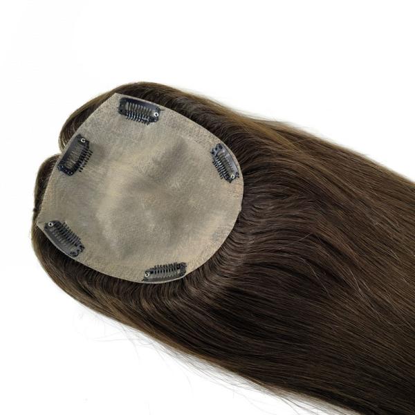High Density European Free Part Silk Top Base 1B Real Remy Raw Hair Toupee Wig Pieces Toppers for Women