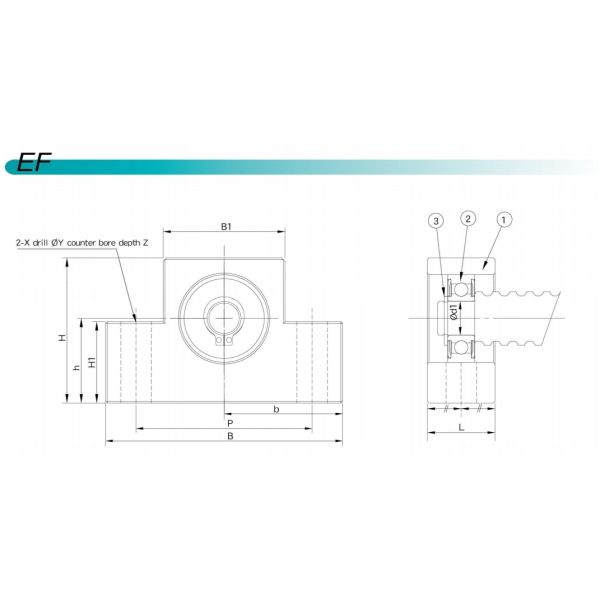 Carbon Steel Ball Screw End Support Ek20 Ef20 Ecological With Innovative Material