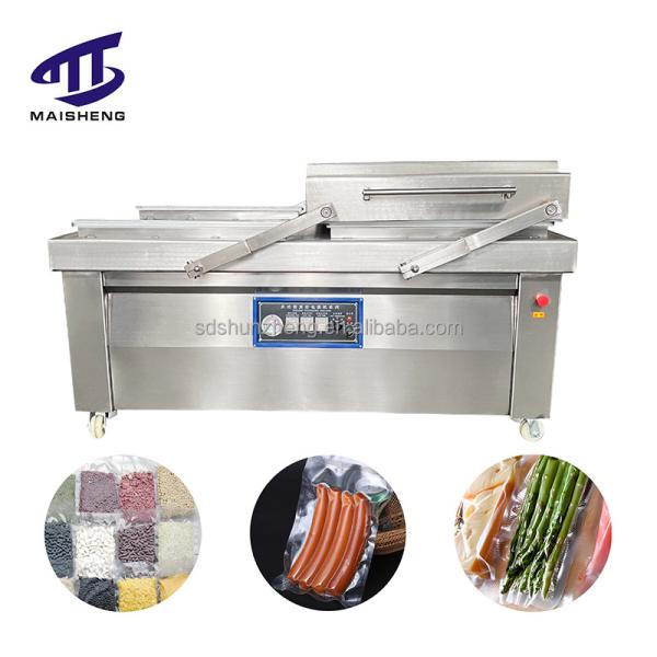 Maisheng Automatic Industrial Continuous Vacuum Sealer Packing Machine Chicken Feet Sausage Meat Vacuum Packaging Machine