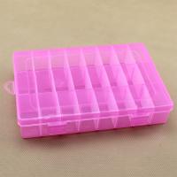 整理整頓 ピンク 24 グリッド プラスチック オーガナイザー ボックス 取り外し可能な仕切り付き収納ケース 19x13x3.6cm