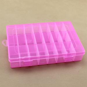 整理整頓 ピンク 24 グリッド プラスチック オーガナイザー ボックス 取り外し可能な仕切り付き収納ケース 19x13x3.6cm