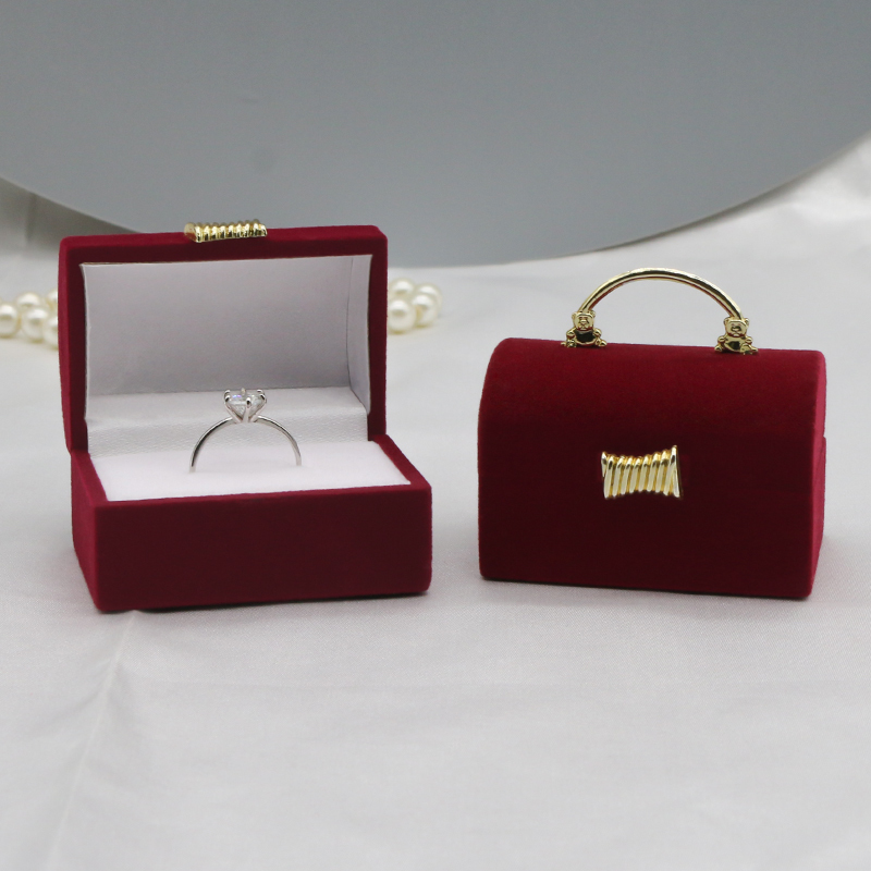 Beautiful Velvet Engagement Ring Box Custom Color Options Flocking Jewelry Box