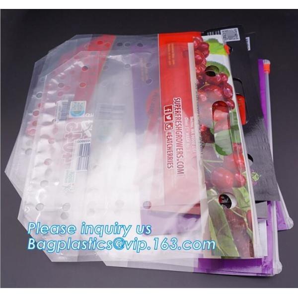 vented Printed Fruit Coex Packaging bag, Zip lockk Cherry Tomato Packaging Bags With Holes, fruits and cheeries packaging