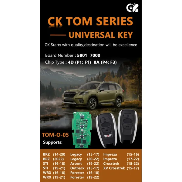 Ck Tom-5 (4 Buttons) Tom Series Universal Smart Car Key Board with 8A / 4D Chip (PCB board only)